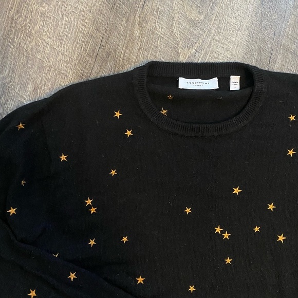 Equipment Femme Black Gold Star Print Nartelle Knit Sweater Top Size S - Picture 5 of 5